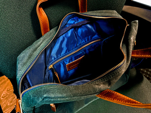 Waxed Canvas & Leather Laptop Bag