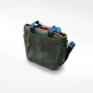 Large Waxed Canvas and Leather Cooler Bag
