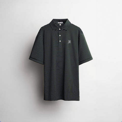 Peter Millar Men's "U" Polo Green Stripe