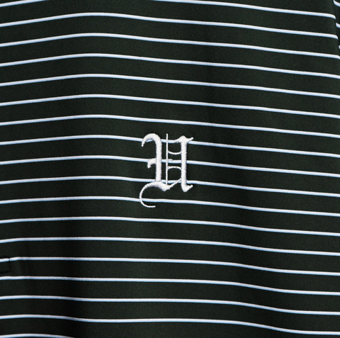 Peter Millar Men's "U" Polo Green Stripe